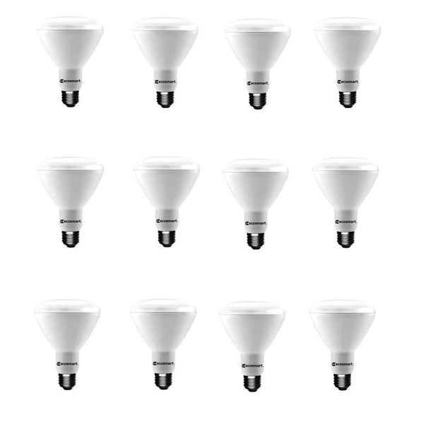 Ecosmart 65 - Watt Equivalent BR30 Dimmable Energy Star LED Light Bulb Soft White (12 - Pack)