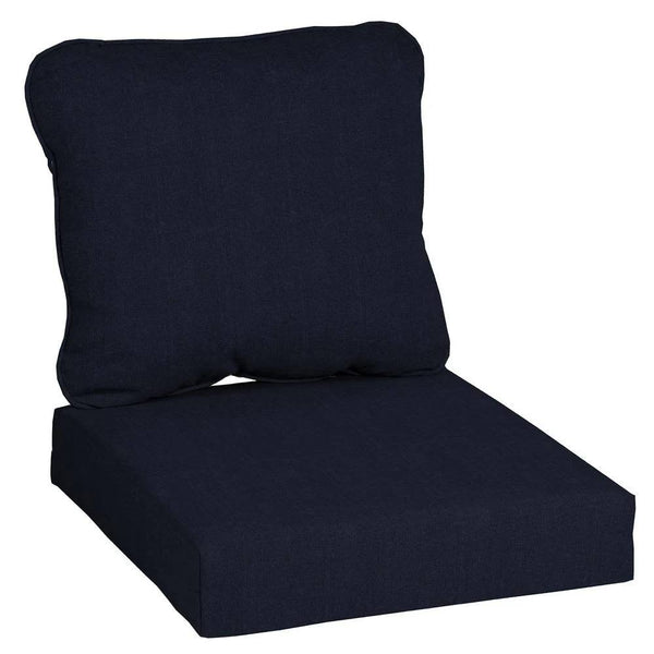 Hampton Bay 24 in. x 22 in. CushionGuard Midnight 2 - Piece Deep Seating Outdoor Lounge Chair Cushion
