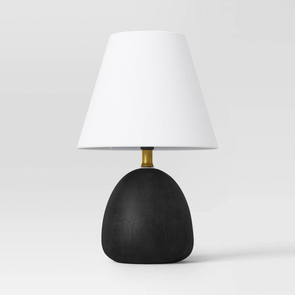 Faux Wood Mini Table Lamp Black - Threshold