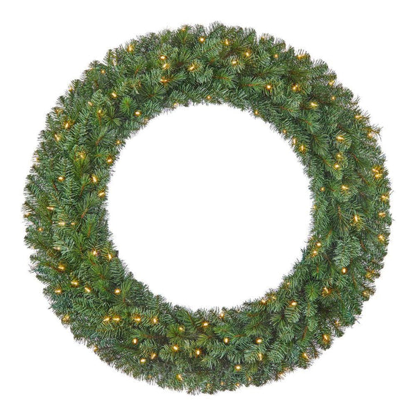 Home Accents Holiday 48 in. Pre - Lit LED Wesley Pine Artificial Christmas Wreath