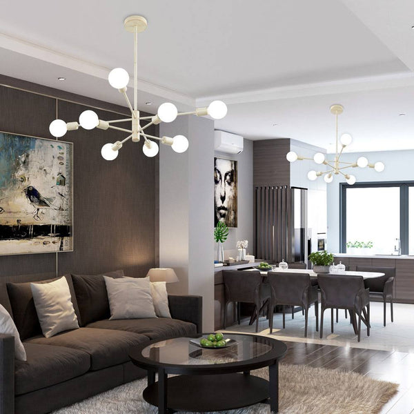 Glenarm 8 - Light Modern Sputnik Sphere Chandelier George Oliver Finish: White Rubbed Gold