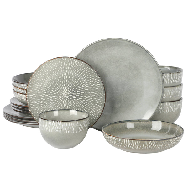 Gibson Elite Matisse 16 - Piece Dinnerware Set, Service for 4 - Green
