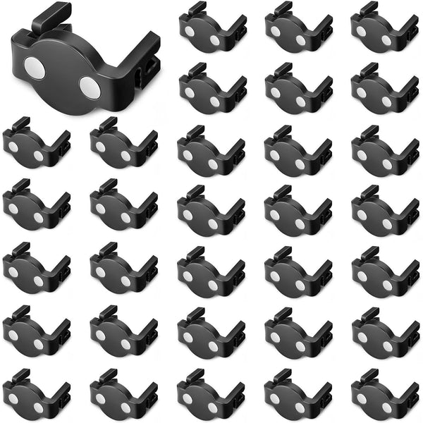 Frienda Magnetic C9 Socket Clips Magnetic Christmas Light Clips for Outdoor Patio Lighting (Black, 30 Pieces)