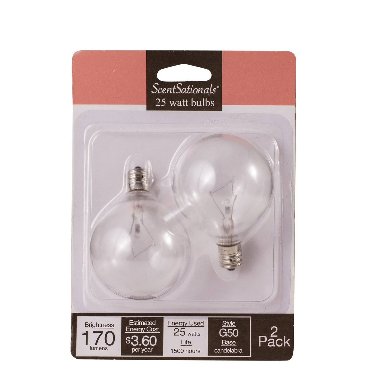 ScentSationals G50 Light Bulbs, 25W