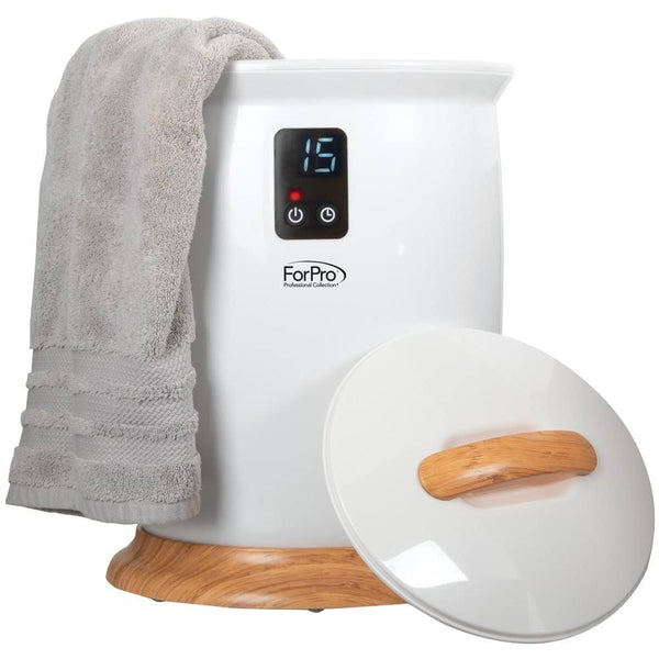 ForPro Luxury Towel Warmer, Extra Large Bucket - style Hot Towel Warmer with Auto Shut Off, 4 Timer Settings for Home and Bathroom, White