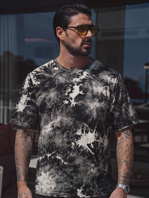 Manfinity RebelGame Knit Casual Printed Short Sleeve T-Shirt, Vacation, Father's Day Gifts