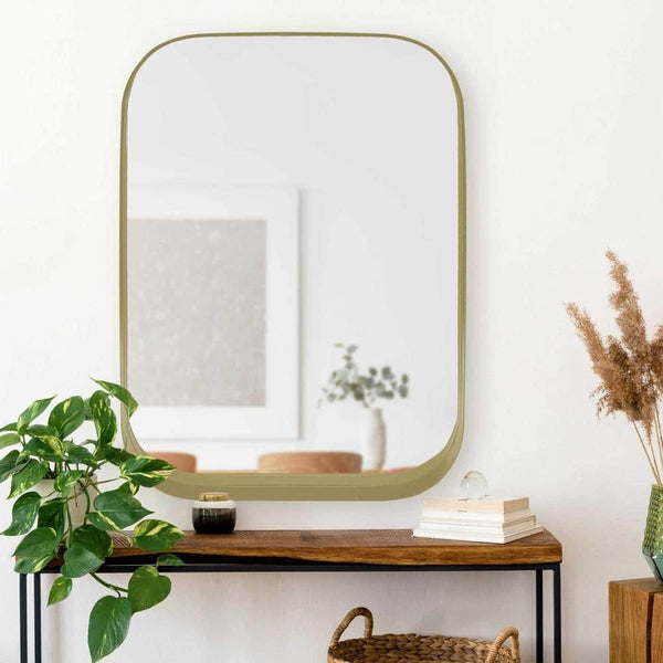 Home Decorators Collection Medium Rectangle Gold Modern Mirror with Deep - Set Frame and Rounded Corners (32 in. H x 24 in. W)