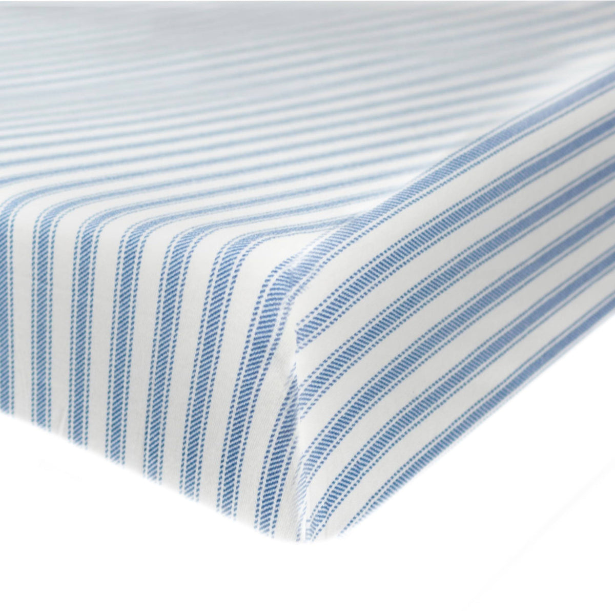Honest Baby Organic Cotton Fitted Crib Sheet - Blue Ticking Stripe