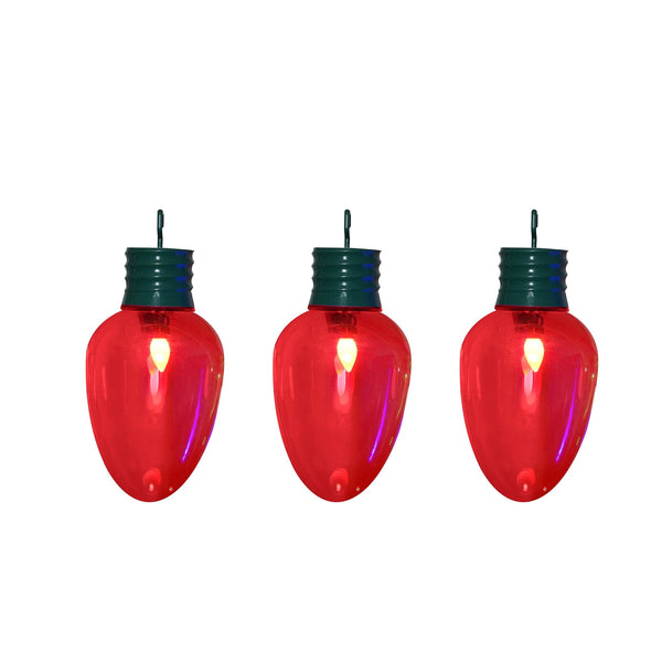 Holiday Time Giant Red LED Christmas Bulb, 14 - Inches, Set of 3