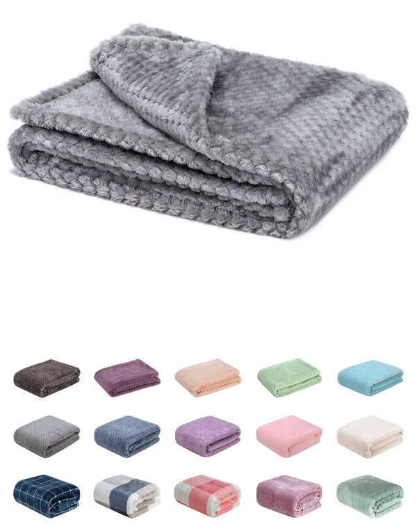 Fuzzy Blanket or Fluffy Blanket for Baby Girl or Boy, Soft Warm Cozy Coral Fleece Toddler, Infant or Newborn Receiving Blanket for Crib, Stroller