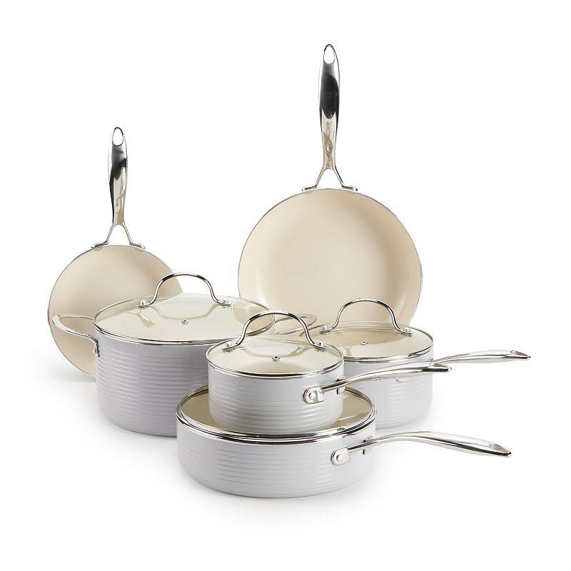 Food Network Farmstead 10 - pc. Aluminum Cookware Set, Light Grey