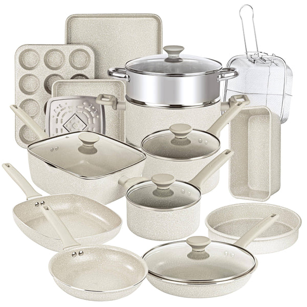 Granitestone Desert Collection 20 - Piece Cookware & Bakeware Set in Beige
