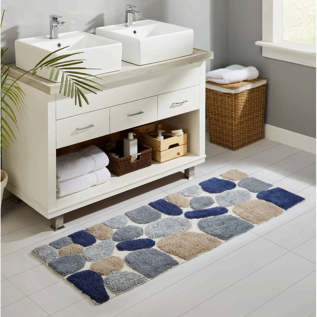 Ebern Designs Creline Bath Rug Color Blue Sienna