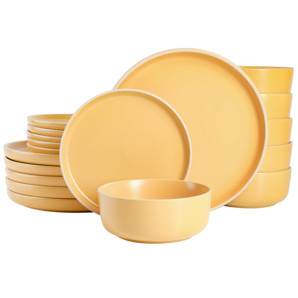 Gibson Home Zuma 18 - Piece Stoneware Dinnerware Set Yellow