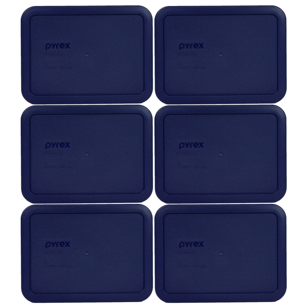Pyrex 7210 - PC Rectangle Dark Blue 3 Cup Storage Lid for Glass Dish 6