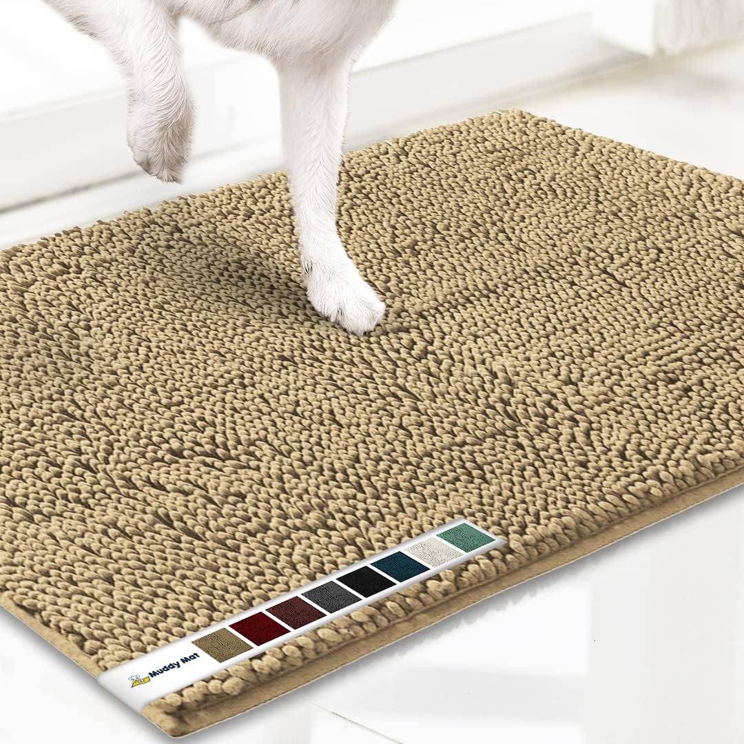 Muddy Mat As - seen - on - tv Highly Absorbent Microfiber Door Mat and Pet Rug, Non Slip Thick Washable Area and Bath Mat Soft Chenille for Kitchen