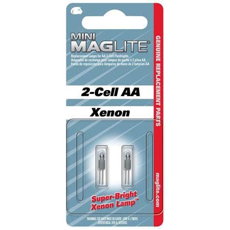 Mag - Lite Mini Mag Flashlight Xenon Bulb, AA - 2 pack