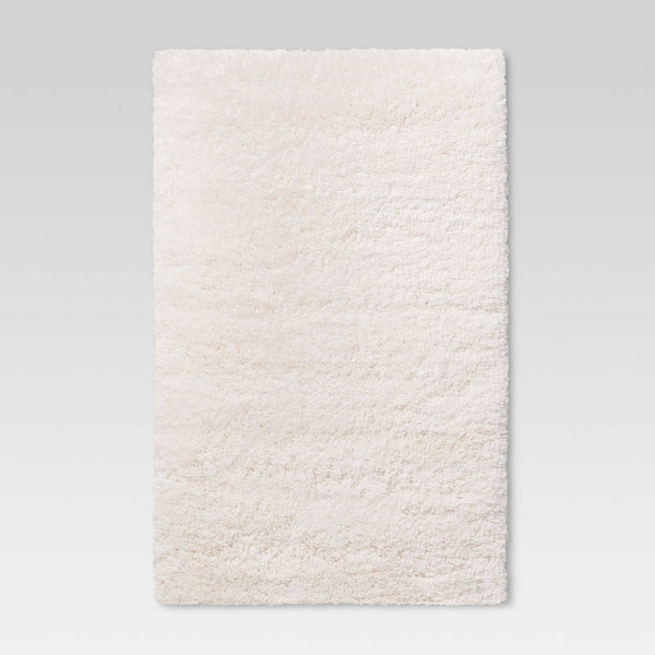 4'x5'6" Cream Plush Shag Washable Accent Rug - Room Essentials