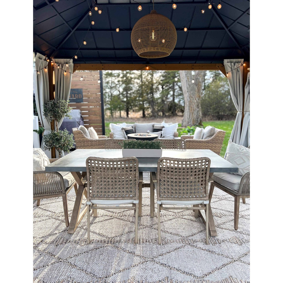 Hauteloom Nyla Living Room, Bedroom Patio Outdoor Area Rug - Farmhouse - Beige, Tan - 6'7 inch x 9', Size: 6'7 x 9'