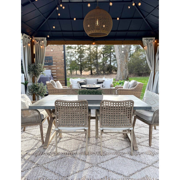 Hauteloom Nyla Living Room, Bedroom Patio Outdoor Area Rug - Farmhouse - Beige, Tan - 6'7 inch x 9', Size: 6'7 x 9'