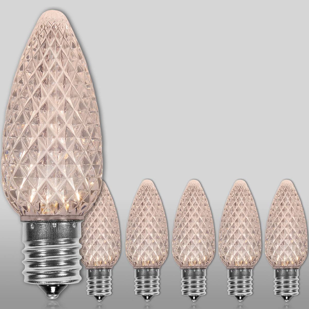 Wintergreen Lighting OptiCore C9 LED Warm White Faceted Christmas Light Bulbs (25 - Pack)