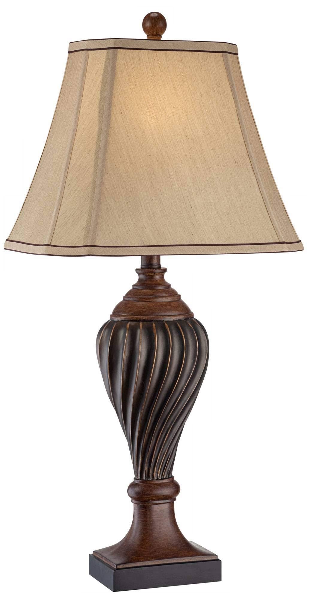 Regency Hill Carved Two - Tone Brown Table Lamp