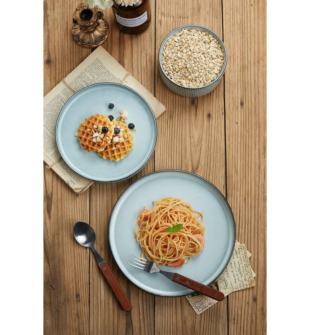 Paytan Stoneware Dinnerware Sets, 12 - Piece Dish Set Color: Smoky Blue