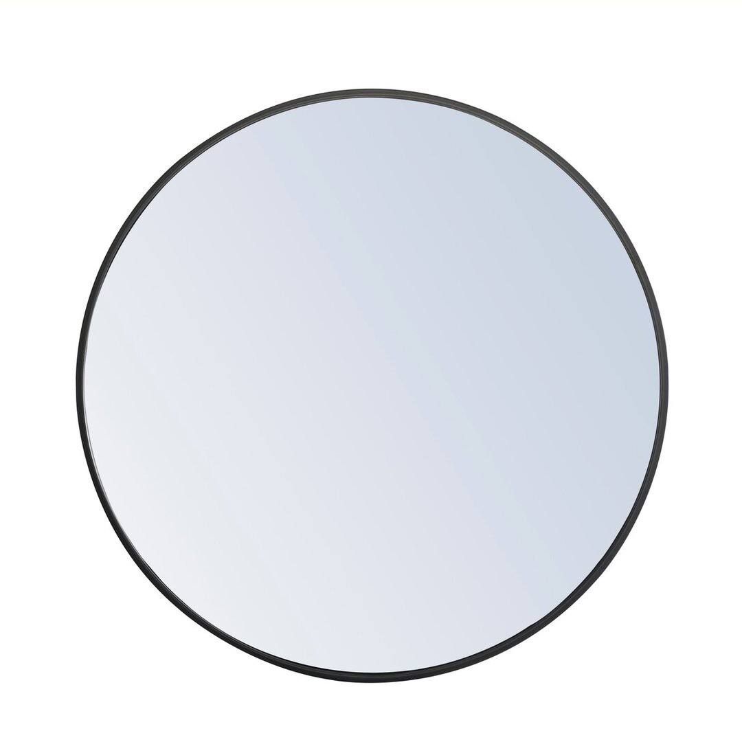 Sabine Metal Round Wall Mirror Size: 32" x 32" Finish: Matte Black