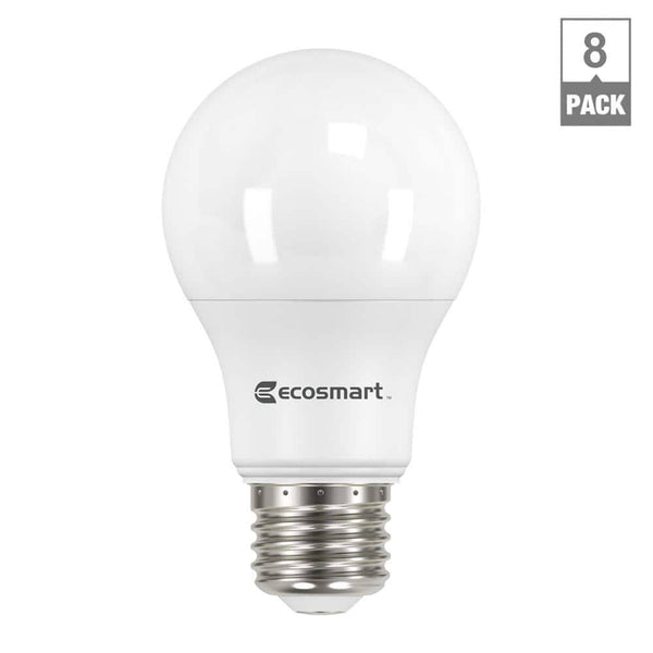 Ecosmart 60 - Watt Equivalent A19 Dimmable Energy Star LED Light Bulb in Bright White (8 - Pack)