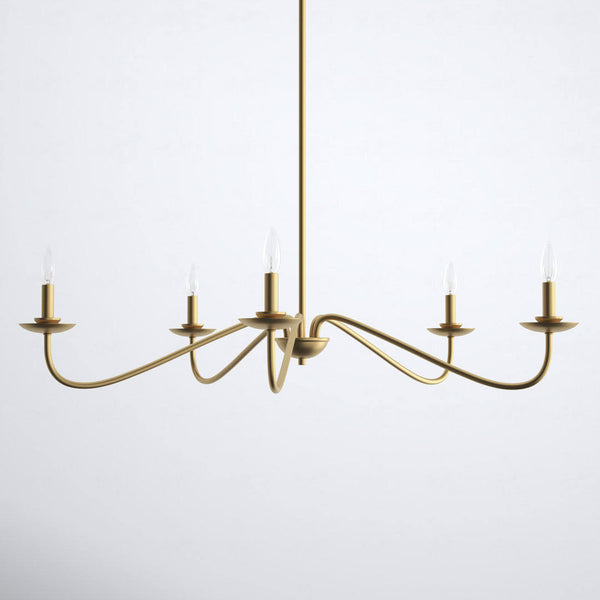 Abigeal 5 - Light Candle Style Classic Chandelier Birch Lane Finish: Natural Brass