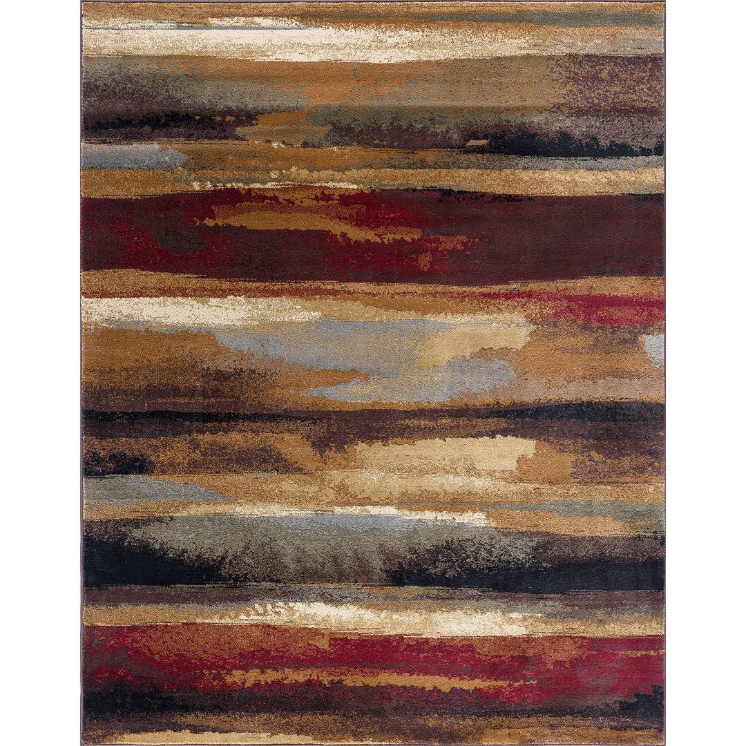 Mettler Abstract Brown/Beige Area Rug - Brown/Beige/Red Wade Logan Rug Size: Rectangle 8'9" x 12'3"