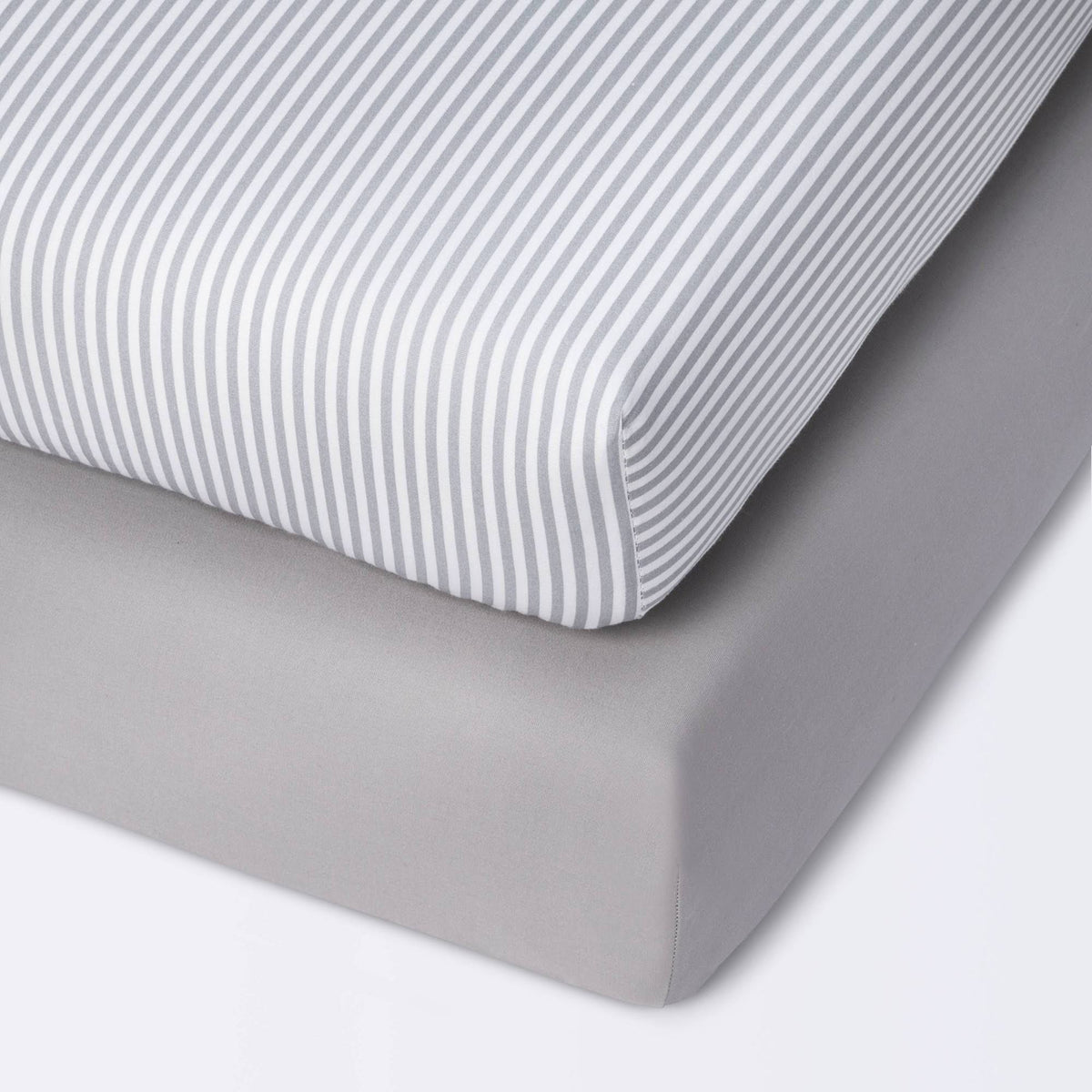 Fitted Mini Crib Sheet - Cloud Island - Stripe/Gray - 2pk