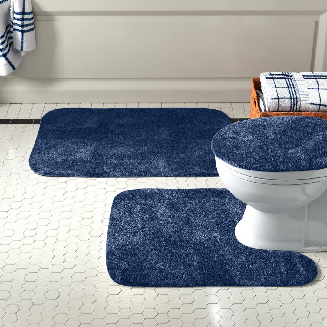 Rufford 3 Piece Bath Rug Set Charlton Home Color: Navy
