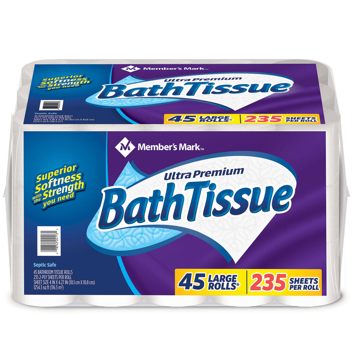 Member's Mark Ultra Premium Bath Tissue 2 - Ply Large Roll 235 Sheets 45 Rolls