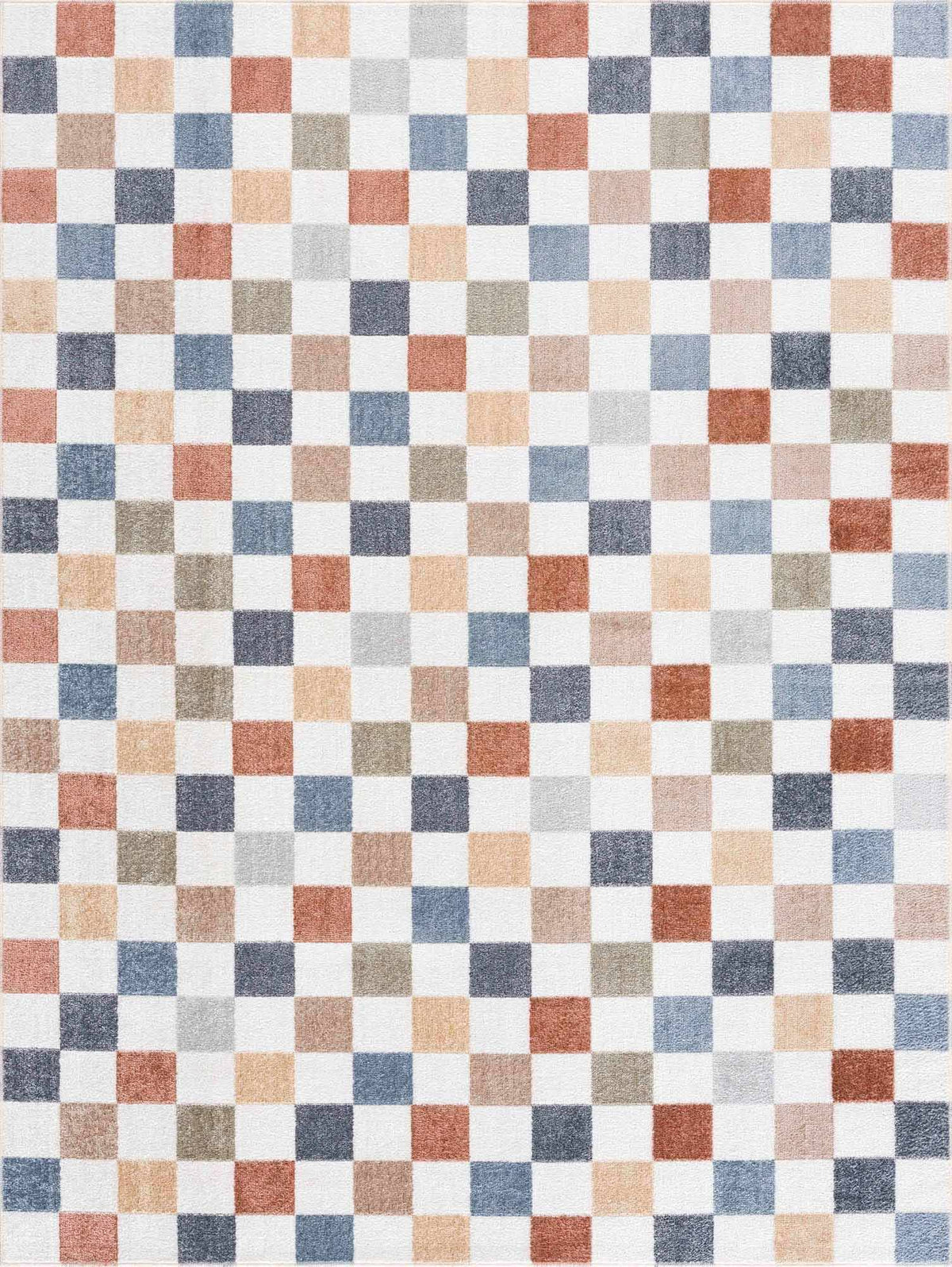 Hauteloom Alie Colorful Checkered Washable Rug - Washable Area Rug for Living Room, Bedroom - Colorful Checkered Rug - 5'3" x 7' Rectangle