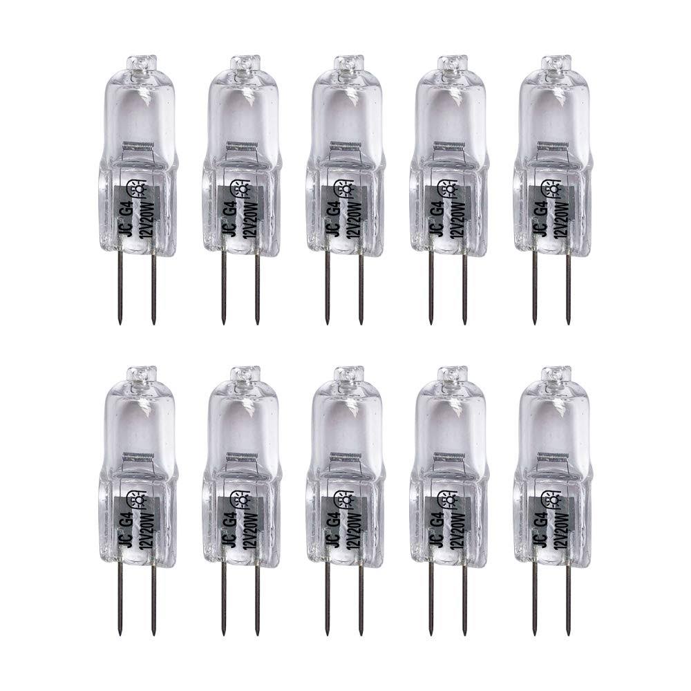 VSTAR G4 12V 20W Halogen Bulb JC Type Bi - Pin Light, Clear, G4 Bi - Pin Base, Halogen Light Bulb (20w 10pack)