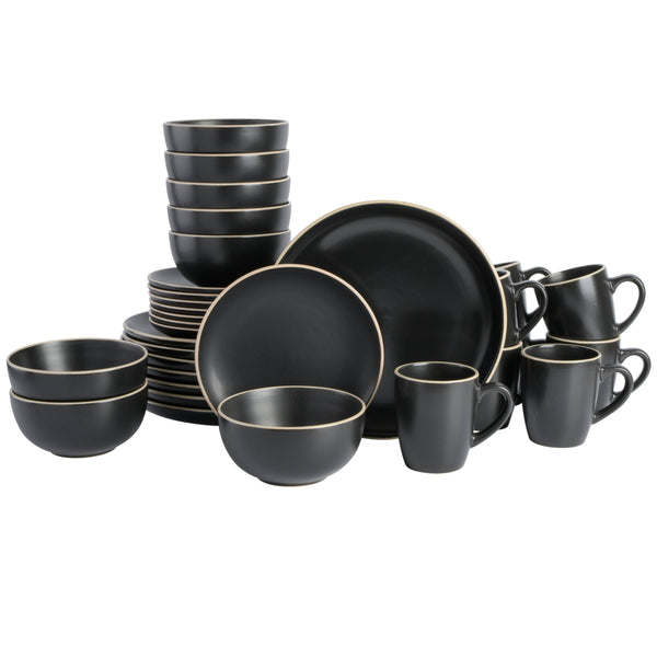 Gibson Home Rockaway 32 - Piece Dinnerware Set Black