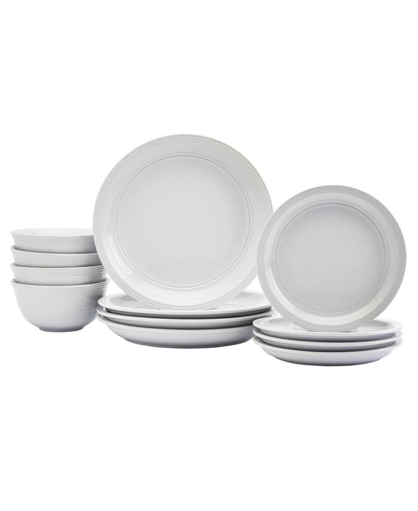 Farmhouse White 12 - pc Dinnerware Set, Service for 4 - White