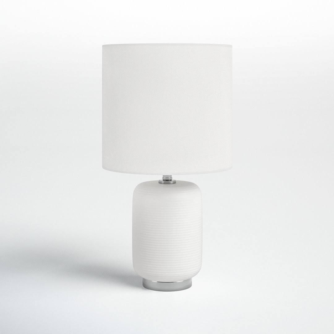 Gracie Ceramic Table Lamp Base Color: Matte White/Brushed Nickel