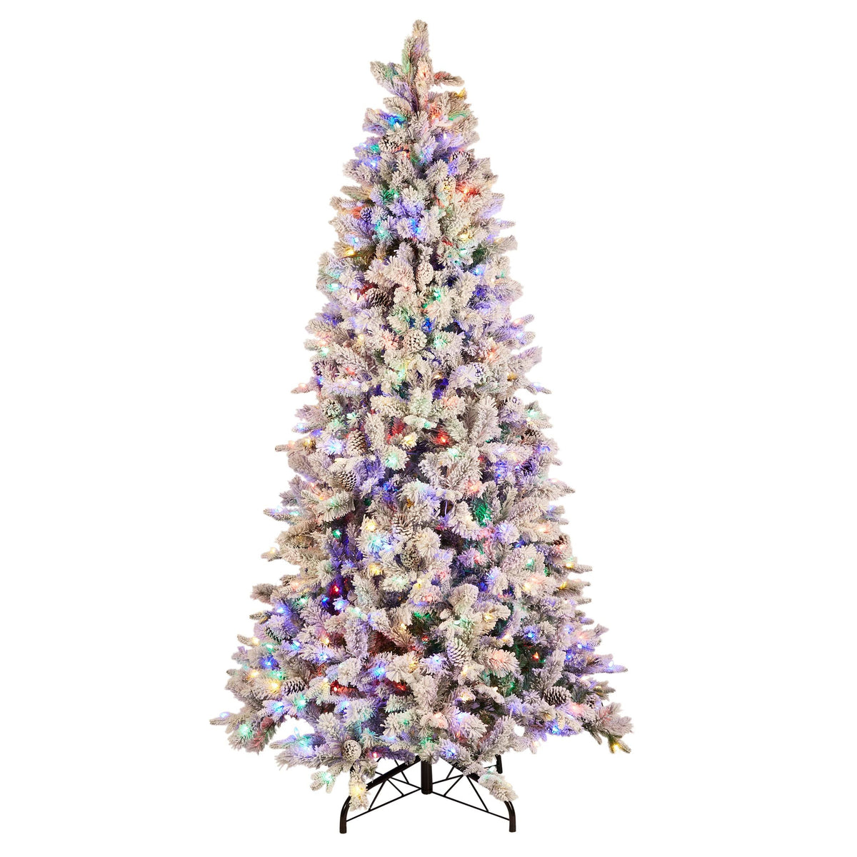 Holiday Living 9 - ft Albany Pine Pre - Lit Flocked Artificial Christmas Tree with LED Lights - W14L0649