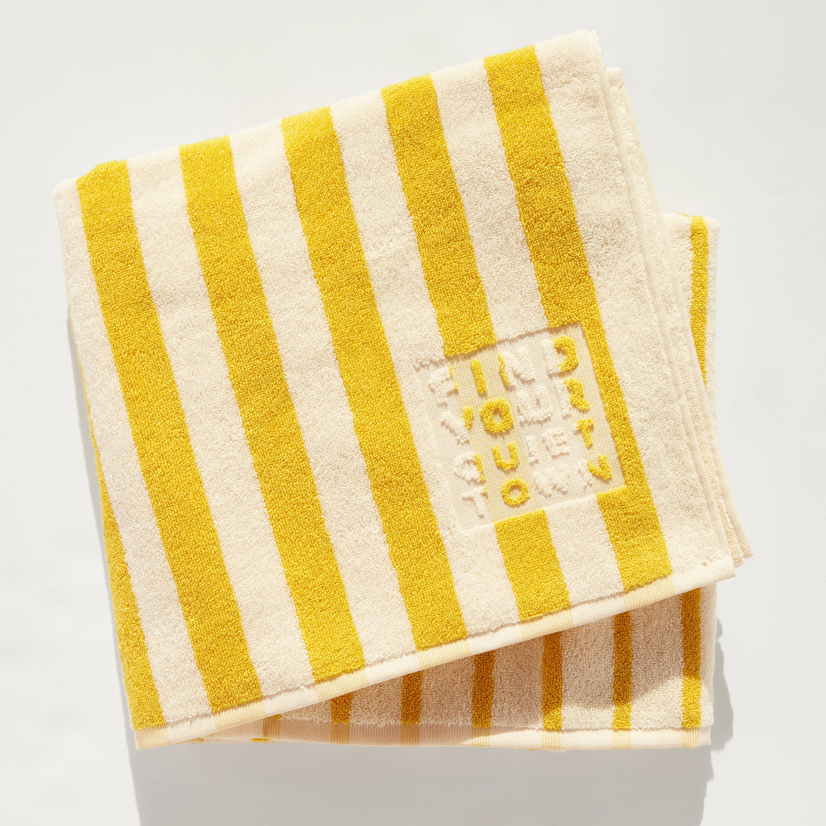 Ojai Towel Hike - Yellow Cotton Bath Towel - Quiet Town