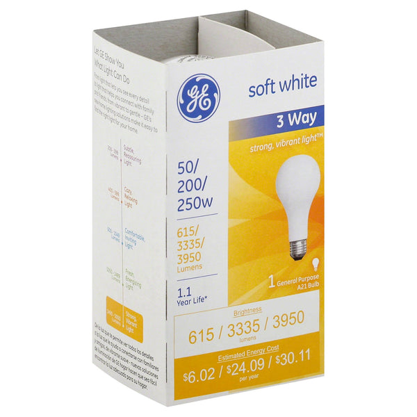 Ge Lighting Way Light Bulb, Soft White, 50/200/250W, 3 - Way