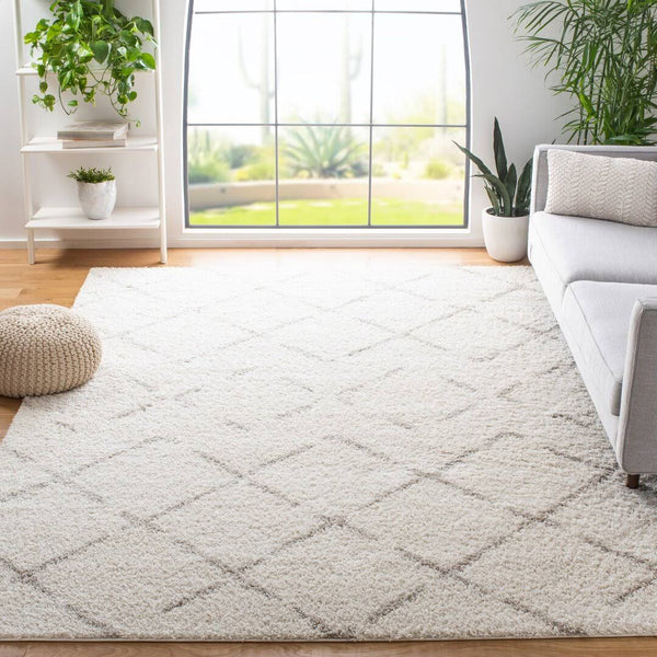 Angelka Geometric Ivory/Beige Area Rug Wrought Studio Rug Size: Rectangle 6'7" x 9'2"