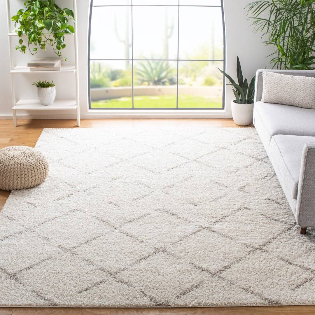 Angelka Geometric Ivory/Beige Area Rug Wrought Studio Rug Size: Rectangle 8' x 10'