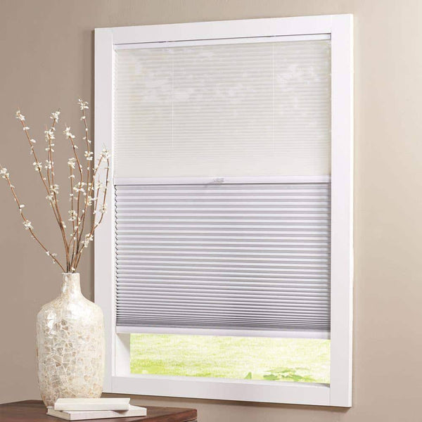 Home Decorators Collection Snow Drift/Shadow White Cordless DNN Cellular Shade - 18.375 in. W x 48 in. L Actual Size 18 in. W x