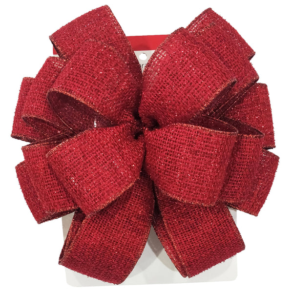 20.5" Glittery Red Christmas Tree Bow Topper by Ashland - Christmas Tree Topper