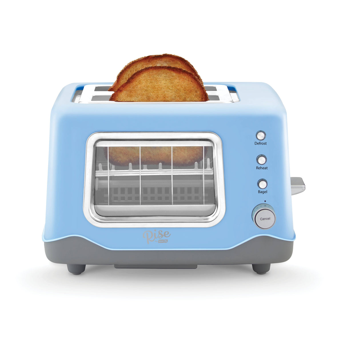 Rise by Dash RCVT200GBSK02 Clear View Window 2 - Slice Toaster, Blue