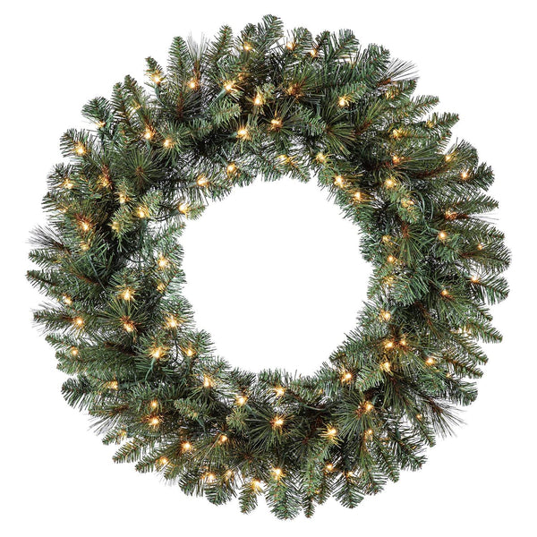 Holiday Living 30 - in Pre - Lit Indoor/Outdoor Green Scottsdale Pine Artificial Christmas Wreath - GD26M3A27C00