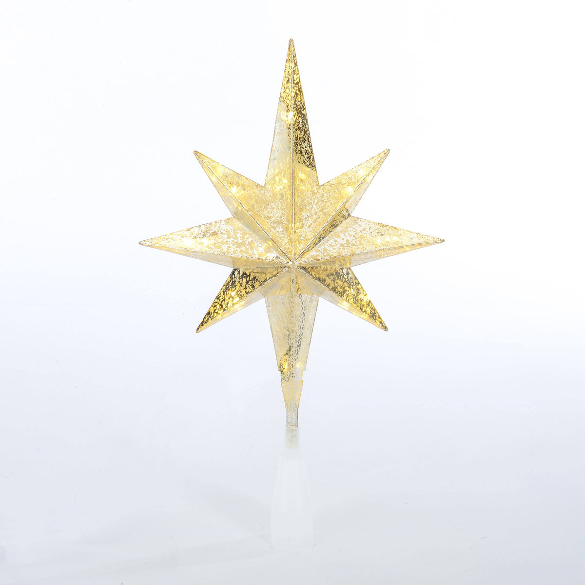 Holiday Time LED Christmas Tree Topper, Clear/Gold Star, 14 inch