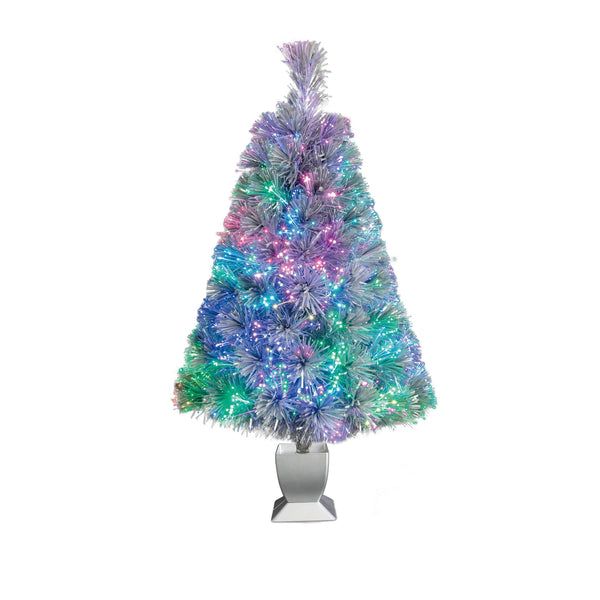Holiday Time Prelit LED Fiber Optic Spruce Artificial Christmas Tree Silver Grey